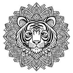Dibujo para colorear: Mandalas Tigre (Mandalas) #221071 - Dibujos para Colorear e Imprimir Gratis