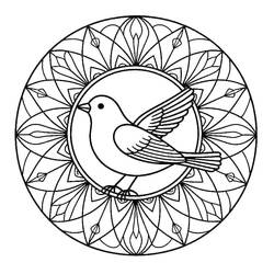 Pájaro Mandala - Dibujos para colorear gratis