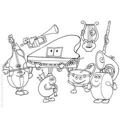 Dibujo para colorear: Instrumentos musicales (Música) #167115 - Dibujos para Colorear e Imprimir Gratis