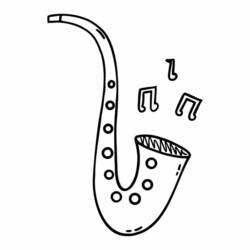 Dibujo para colorear: Saxofón (Música) #173362 - Dibujos para Colorear e Imprimir Gratis