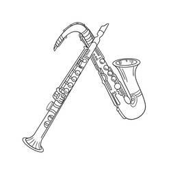 Dibujos para colorear: Saxofón - Dibujos para Colorear e Imprimir Gratis