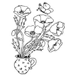 Dibujo para colorear: Amapola (Naturaleza y Estaciones) #182357 - Dibujos para Colorear e Imprimir Gratis