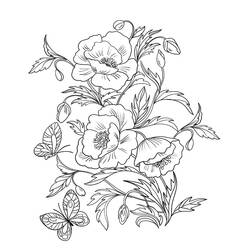 Dibujo para colorear: Amapola (Naturaleza y Estaciones) #182372 - Dibujos para Colorear e Imprimir Gratis