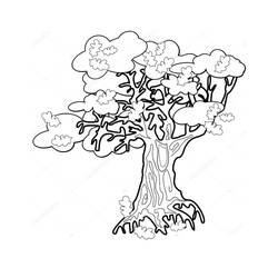 Dibujo Árbol (Naturaleza y Estaciones) #190434 para imprimir y colorear