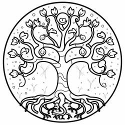 Dibujo para colorear: Árbol de la Vida (Naturaleza y Estaciones) #214134 - Dibujos para Colorear e Imprimir Gratis