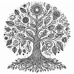 Dibujo para colorear: Árbol de la Vida (Naturaleza y Estaciones) #214140 - Dibujos para Colorear e Imprimir Gratis