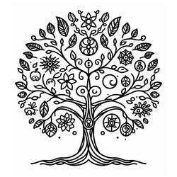 Dibujo para colorear: Árbol de la Vida (Naturaleza y Estaciones) #214141 - Dibujos para Colorear e Imprimir Gratis