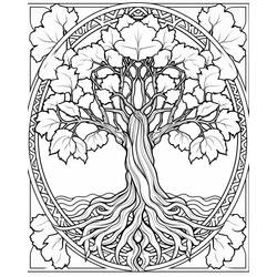 Dibujo para colorear: Árbol de la Vida (Naturaleza y Estaciones) #214147 - Dibujos para Colorear e Imprimir Gratis