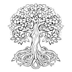 Dibujo para colorear: Árbol de la Vida (Naturaleza y Estaciones) #214151 - Dibujos para Colorear e Imprimir Gratis