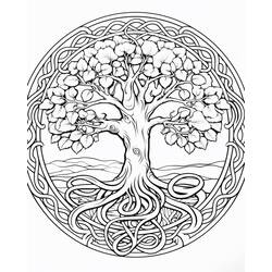 Dibujo para colorear: Árbol de la Vida (Naturaleza y Estaciones) #214152 - Dibujos para Colorear e Imprimir Gratis