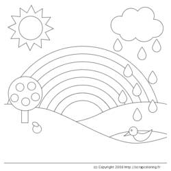 Dibujo para colorear: Arcoíris (Naturaleza y Estaciones) #155268 - Dibujos para Colorear e Imprimir Gratis