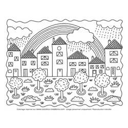 Dibujo para colorear: Arcoíris (Naturaleza y Estaciones) #155281 - Dibujos para Colorear e Imprimir Gratis