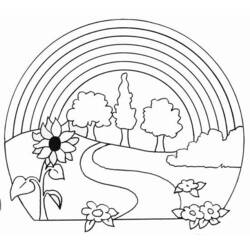 Dibujo para colorear: Arcoíris (Naturaleza y Estaciones) #155351 - Dibujos para Colorear e Imprimir Gratis
