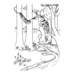 Dibujo para colorear: Bosque (Naturaleza y Estaciones) #157000 - Dibujos para Colorear e Imprimir Gratis