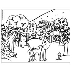Dibujo para colorear: Bosque (Naturaleza y Estaciones) #157002 - Dibujos para Colorear e Imprimir Gratis