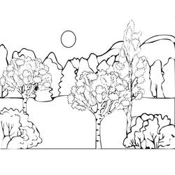 Dibujo para colorear: Bosque (Naturaleza y Estaciones) #157059 - Dibujos para Colorear e Imprimir Gratis