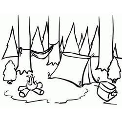 Dibujos para colorear: Camping - Dibujos para Colorear e Imprimir Gratis