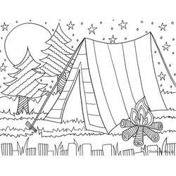 Dibujo para colorear: Camping (Naturaleza y Estaciones) #207401 - Dibujos para Colorear e Imprimir Gratis
