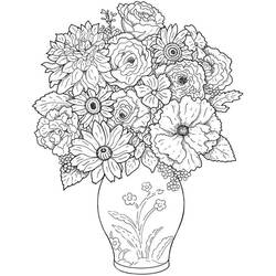 Dibujo para colorear: Dalia (Naturaleza y Estaciones) #176512 - Dibujos para Colorear e Imprimir Gratis