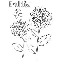 Dibujo para colorear: Dalia (Naturaleza y Estaciones) #176523 - Dibujos para Colorear e Imprimir Gratis