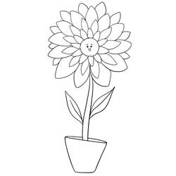 Dibujo para colorear: Dalia (Naturaleza y Estaciones) #176525 - Dibujos para Colorear e Imprimir Gratis