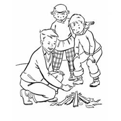Dibujo para colorear: Fogata (Naturaleza y Estaciones) #156771 - Dibujos para Colorear e Imprimir Gratis