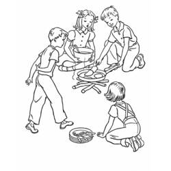 Dibujo para colorear: Fogata (Naturaleza y Estaciones) #156772 - Dibujos para Colorear e Imprimir Gratis
