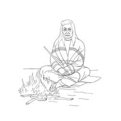 Dibujo para colorear: Fogata (Naturaleza y Estaciones) #156775 - Dibujos para Colorear e Imprimir Gratis