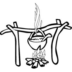 Dibujo para colorear: Fogata (Naturaleza y Estaciones) #156783 - Dibujos para Colorear e Imprimir Gratis