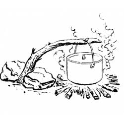 Dibujo para colorear: Fogata (Naturaleza y Estaciones) #156812 - Dibujos para Colorear e Imprimir Gratis