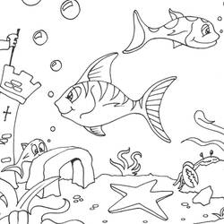Dibujo para colorear: Fondo Marino (Naturaleza y Estaciones) #160124 - Dibujos para Colorear e Imprimir Gratis