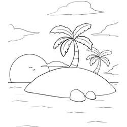 Dibujo para colorear: Isla (Naturaleza y Estaciones) #201007 - Dibujos para Colorear e Imprimir Gratis