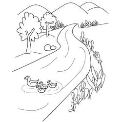 Dibujo para colorear: Lago (Naturaleza y Estaciones) #207346 - Dibujos para Colorear e Imprimir Gratis
