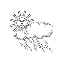 Dibujo para colorear: Lluvia (Naturaleza y Estaciones) #158268 - Dibujos para Colorear e Imprimir Gratis