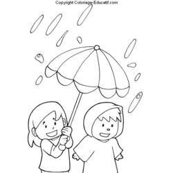 Dibujo para colorear: Lluvia (Naturaleza y Estaciones) #158328 - Dibujos para Colorear e Imprimir Gratis