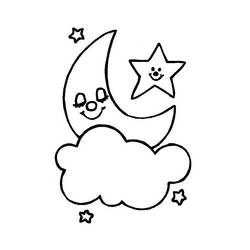 Dibujo para colorear: Luna (Naturaleza y Estaciones) #155569 - Dibujos para Colorear e Imprimir Gratis