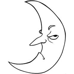 Dibujo para colorear: Luna (Naturaleza y Estaciones) #155579 - Dibujos para Colorear e Imprimir Gratis