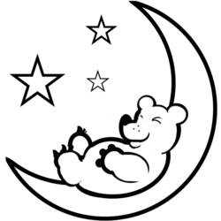 Dibujo para colorear: Luna (Naturaleza y Estaciones) #155582 - Dibujos para Colorear e Imprimir Gratis