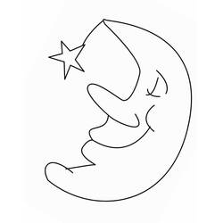 Dibujo para colorear: Luna (Naturaleza y Estaciones) #155588 - Dibujos para Colorear e Imprimir Gratis