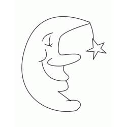 Dibujo para colorear: Luna (Naturaleza y Estaciones) #155596 - Dibujos para Colorear e Imprimir Gratis