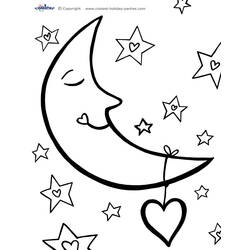 Dibujo para colorear: Luna (Naturaleza y Estaciones) #155598 - Dibujos para Colorear e Imprimir Gratis