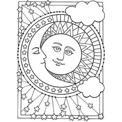 Dibujo para colorear: Luna (Naturaleza y Estaciones) #155665 - Dibujos para Colorear e Imprimir Gratis