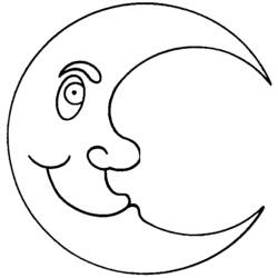 Dibujo para colorear: Luna Creciente (Naturaleza y Estaciones) #162645 - Dibujos para Colorear e Imprimir Gratis