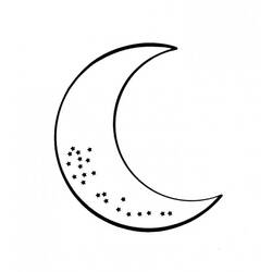 Dibujo para colorear: Luna Creciente (Naturaleza y Estaciones) #162646 - Dibujos para Colorear e Imprimir Gratis