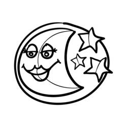 Dibujo para colorear: Luna Creciente (Naturaleza y Estaciones) #162647 - Dibujos para Colorear e Imprimir Gratis