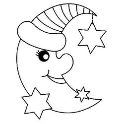 Dibujo para colorear: Luna Creciente (Naturaleza y Estaciones) #162649 - Dibujos para Colorear e Imprimir Gratis