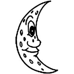Dibujo para colorear: Luna Creciente (Naturaleza y Estaciones) #162652 - Dibujos para Colorear e Imprimir Gratis