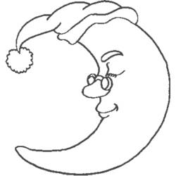 Dibujo para colorear: Luna Creciente (Naturaleza y Estaciones) #162653 - Dibujos para Colorear e Imprimir Gratis