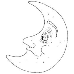 Dibujo para colorear: Luna Creciente (Naturaleza y Estaciones) #162654 - Dibujos para Colorear e Imprimir Gratis