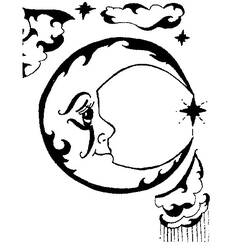 Dibujo para colorear: Luna Creciente (Naturaleza y Estaciones) #162664 - Dibujos para Colorear e Imprimir Gratis